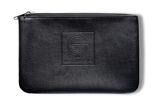 Vegan Leather Zipper Pouch & Makeup Bag